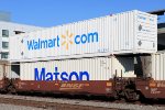 BNSF unit D of 40' well 5pk #238455 with 53' Walmart top and Matson in well